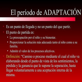 El Período de Adaptación