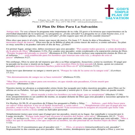 El Plan De Dios Para La Salvacion | PDF