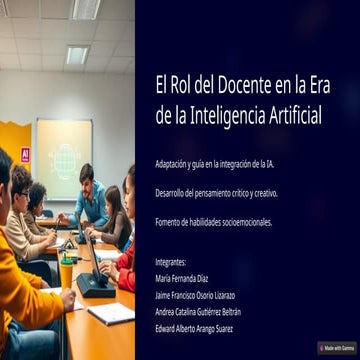 El Rol del Docente en la Era de la Inteligencia Artificial: Adaptación ...
