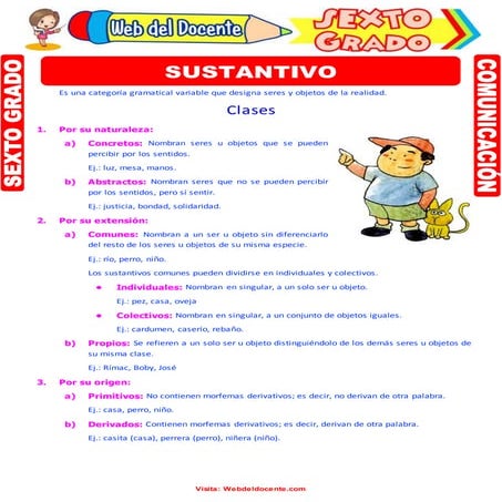El sustantivo-y-sus-clases-para-sexto-grado-de-primaria