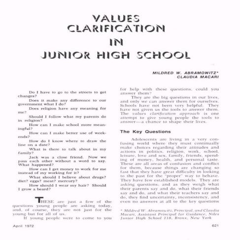 Values clarification worksheet | XLS