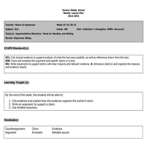 Technology Integration Lesson