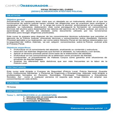 Elaboración atestado policial