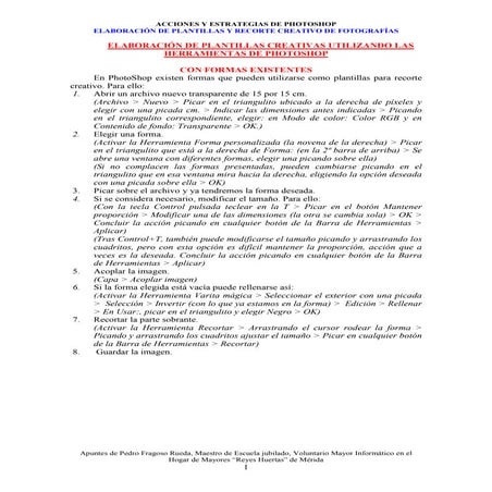 Elaboración de plantillas  y recorte creativo