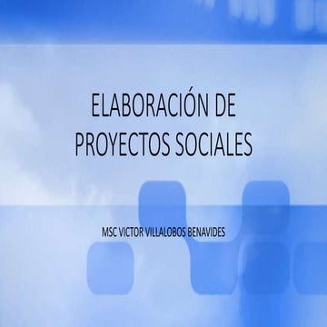 Elaboración de proyectos sociales