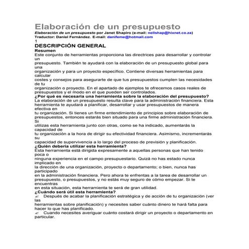 Elaboracion de un presupuesto part 1 | PDF