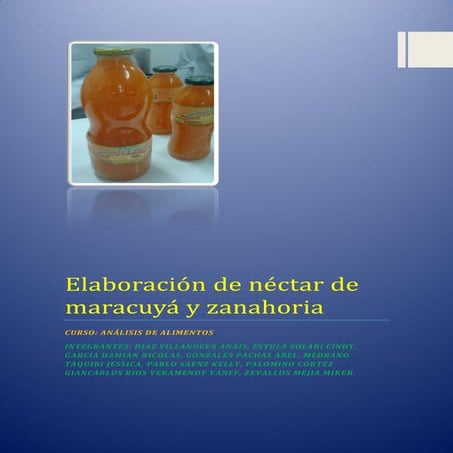 Elaboracion de-nectar-de-maracuya-y-zanahoria