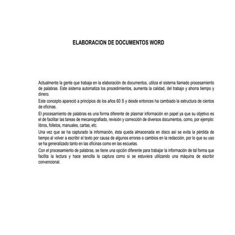 Elaboracion de documentos word