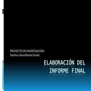 Elaboracion del informe final