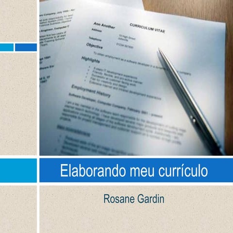 Elaborando meu curriculo | PPT