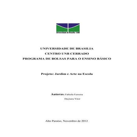 Elaboração de projeto 2013 Jardim e Arte na Escola