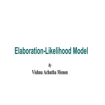 Elaboration likelihood model