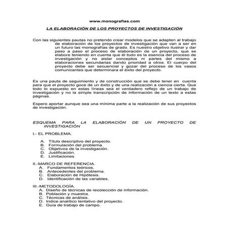 Pasos para elaboracion de proyectos | PDF