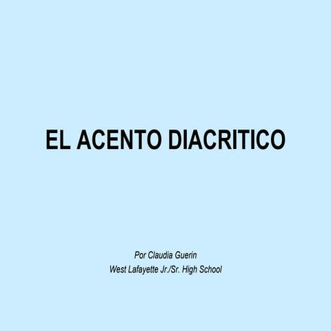 El acento diacritico
