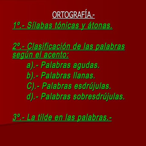 El acento y al tilde