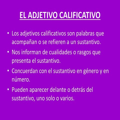 El adjetivo calificativo 2