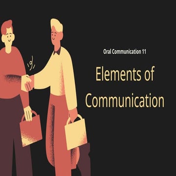 ELA Elements of Communication Educational Presentation in Brown and Black Tex...