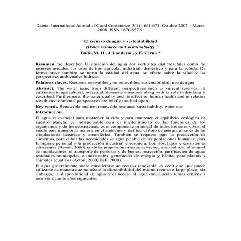 El agua como cuidarla texto