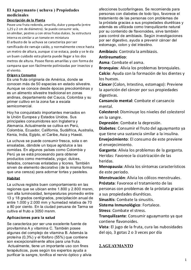 los beneficios de la uchuva para la salud