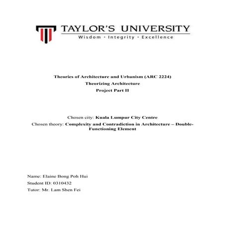 Elaine bong 0310432 (complexity and contradiction in architecture)