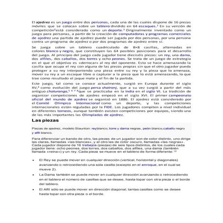 El ajedrez.