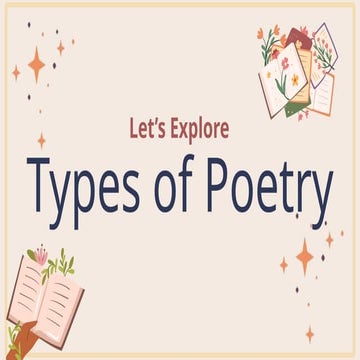 ELA Learning about Poetry Different Types of Poems Education Presentation in ...