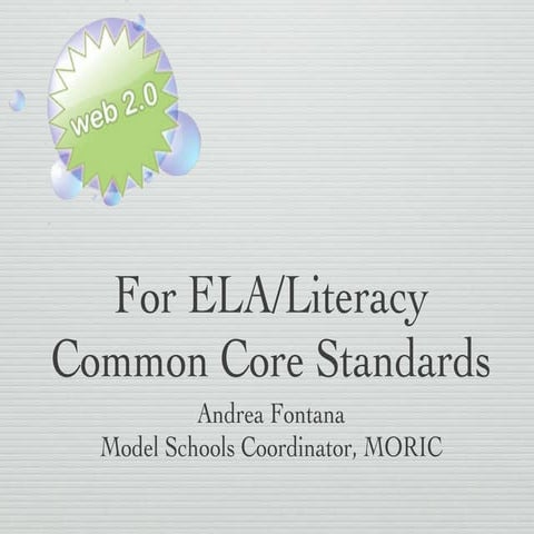 Web 2.0 Tools for ELA Common Core Standards