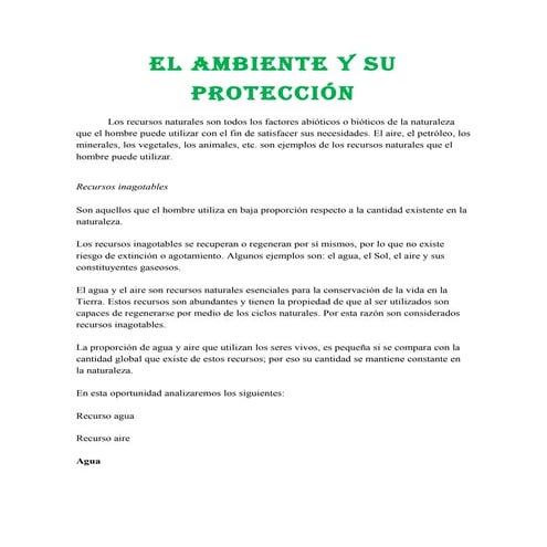 El+ambiente+y+su+proteccion