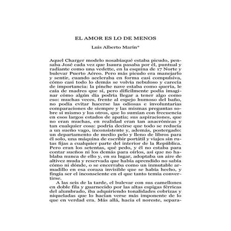 EL AMOR ES LO DE MENOS 