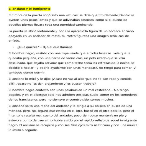 El anciano y el inmigrante