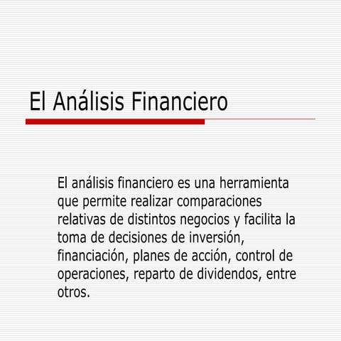 El Análisis Financiero