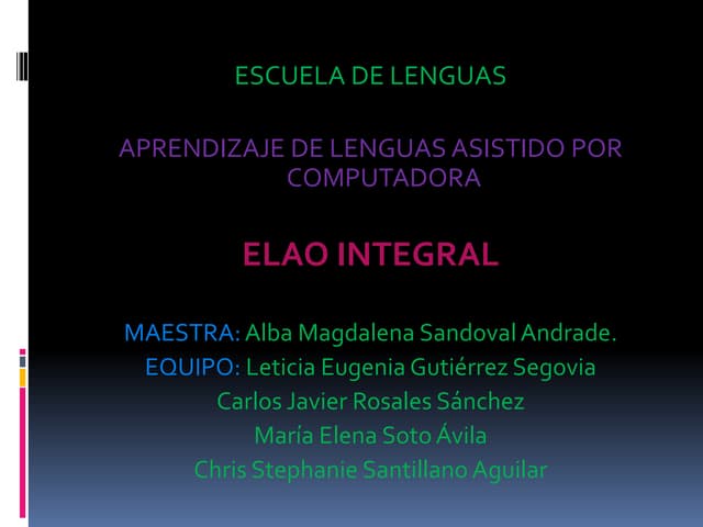 Elao integral presentation