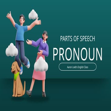 ELA Parts of Speech Pronoun Educational Presentation in Green 3D Gradient Style .pptx