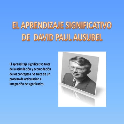 El aprendizaje significativo de  david paul ausubel