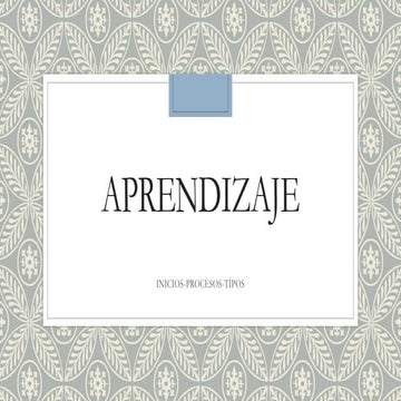El aprendizaje | PPTX