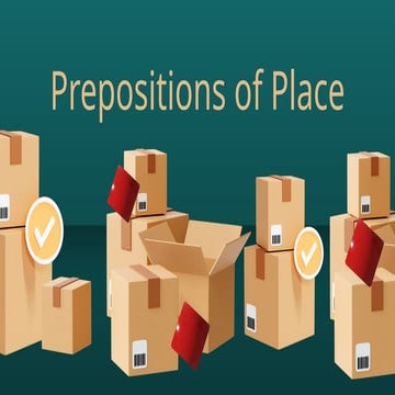 ELA Prepositions of Place and Direction Education Presentation in Green and B...