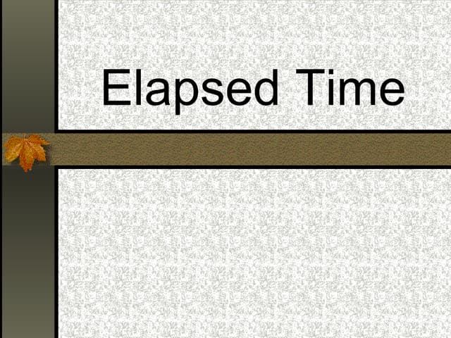 Elapsed Time