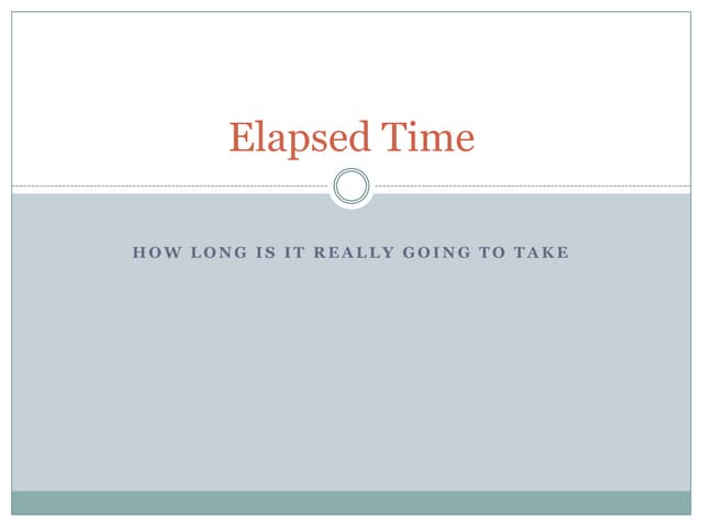 Elapsed time