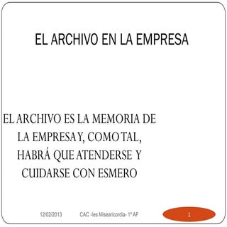 El archivo en la empresa