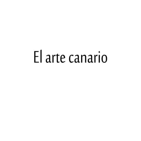 El arte canario