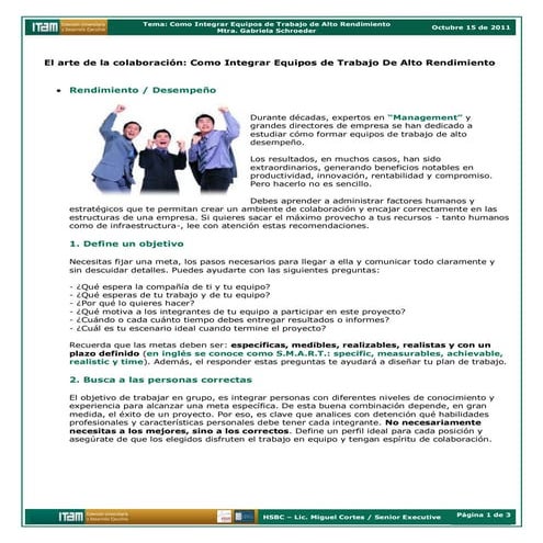 El Arte De La ColaboracióN Como Integrar Equipos De Trabajo De Alto DesempeñO...