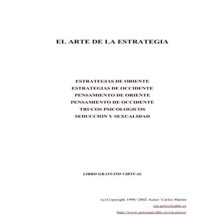El arte de la estrategia de carlos martin perez | PDF