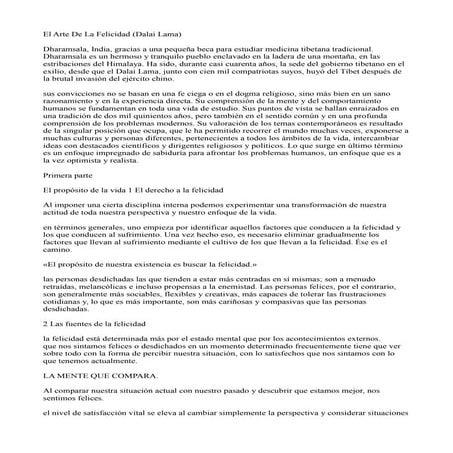 El arte de la felicidad dalai lama | PDF