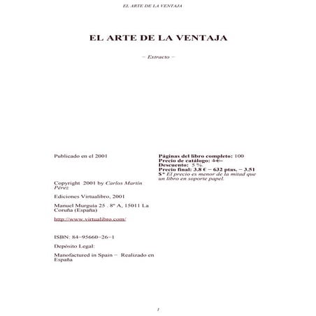 El arte de la ventaja