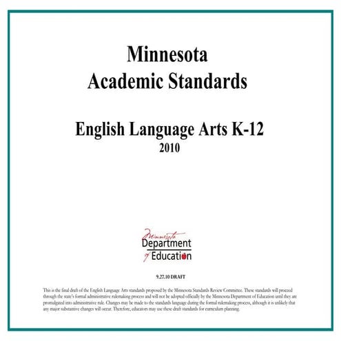 2010 MN English Language Arts Standards