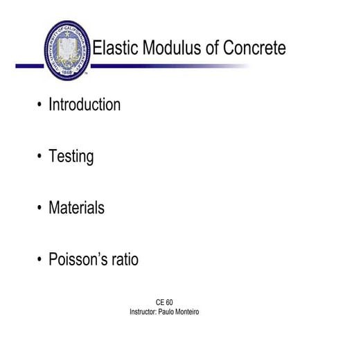 Elastic properties of concrete
