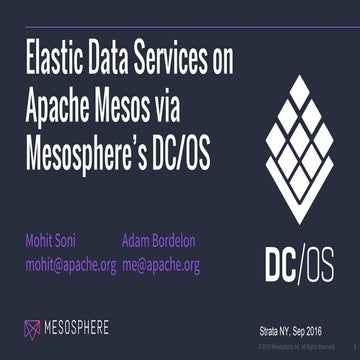 Elastic data services on Apache Mesos via Mesosphere’s DCOS
