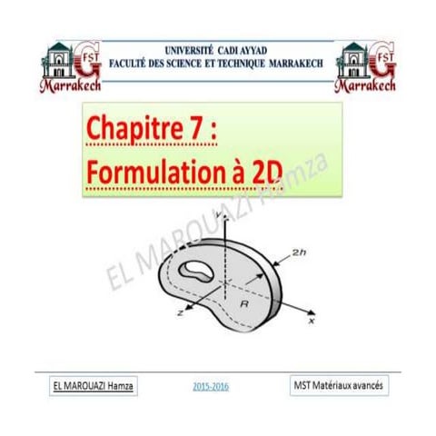 Elasticity 2 d formulation (chap. 7)-- el marouazi hamza | PPT