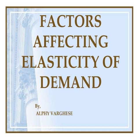 Elasticity of demand
