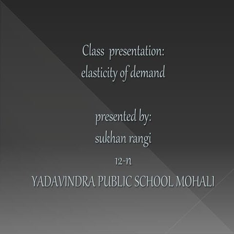 Elasticity of demand